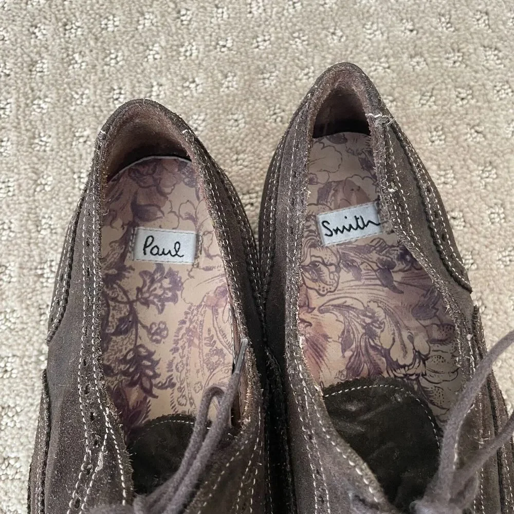 Paul Smith London Brogued Dip-Dyed Suede Oxford‎ Dress Shoes Men US 7.5 $525
